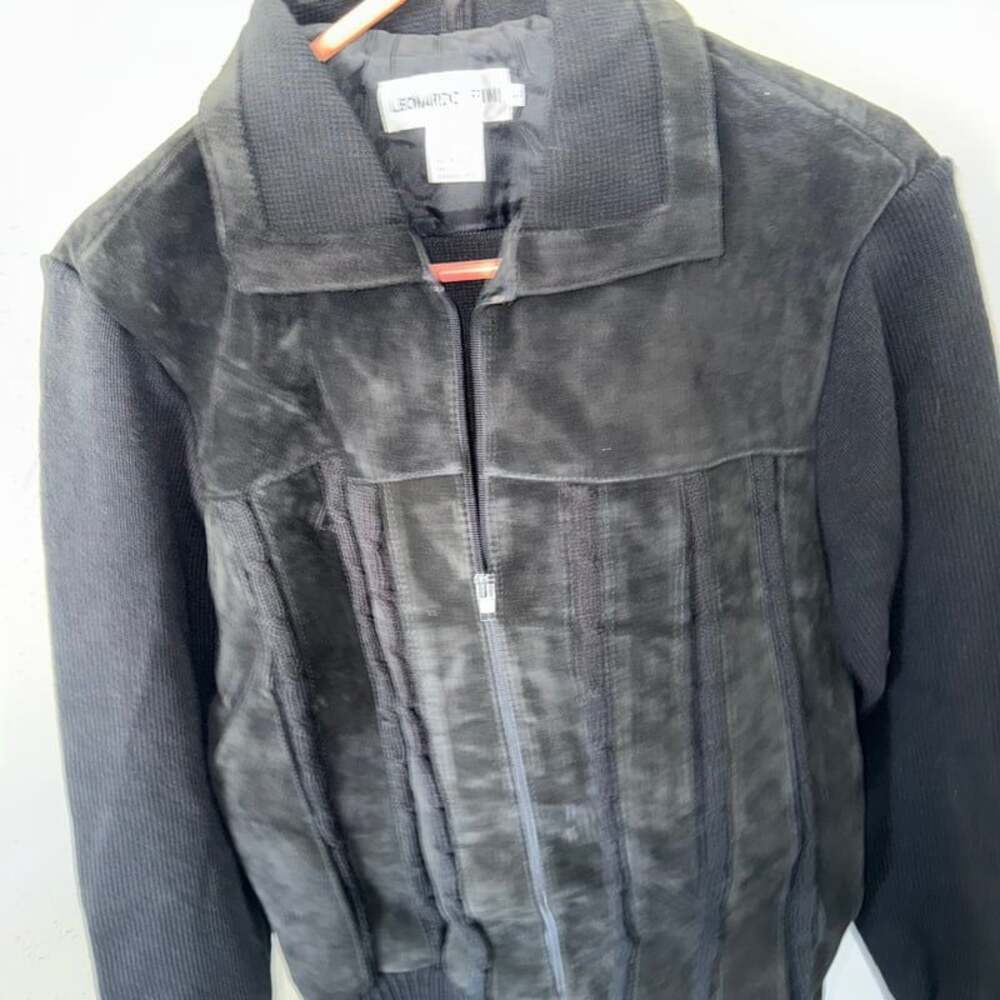 Oakton Ltd Men's Suede Leather Sweater Jacket